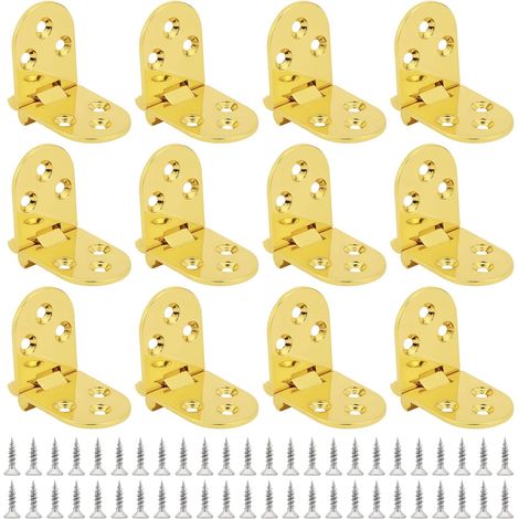 Charnière pour meuble,12 PCS Charnières de Table Pliantes,180 Degrés Charnière, Flip Top Charnière avec vis (1/4)