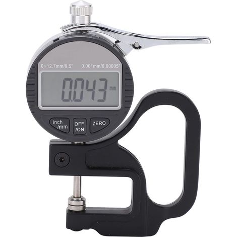 Jauge d'épaisseur numérique, 0,001 mm/0,00005" - 12,7 mm/0,5" Micromètre d'épaisseur électronique avec écran LCD, précision 0,001Mesure Thickness Digital Micromètre Eléctrique (1/5)