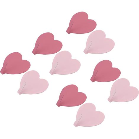 Lot de 10 Crochets Muraux en Acier Inoxydable en Forme de Cœur sans Perçage Adhésifs Couleur Rose Clair 5 et Rose Foncé 5 pour Salle de Bain Rangement Serviette et Peignoir Usage (1/5)