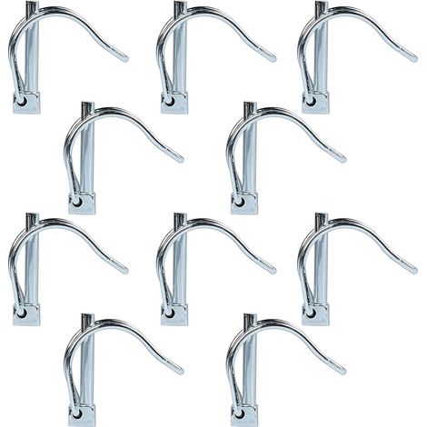 10 Pièces Goupille de Verrouillage Forme D 640 mm pour Echafaudage, Goupille Motoculteur Acier au Carbone Galvanisé, Goupille Forme D Portable, Bien Démonté (1/5)