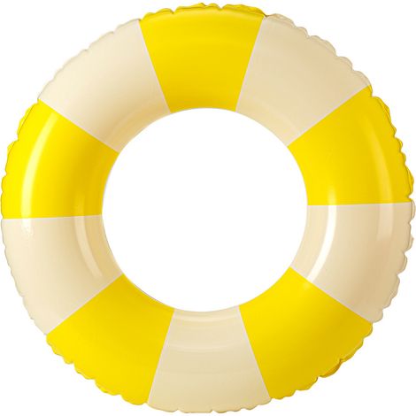 Bouée de natation rétro en PVC épais pour enfants (3-6 ans) – Bouée flottante rayée, bouée axillaire sécurisée, accessoire de baignade adapté aux adultes et aux petits – Modèle jaune classique-lsw