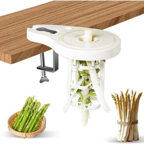 Éplucheur d'asperges de précision à 6 lames avec vis de serrage et pilon, éplucheur manuel sans moteur pour asperges vertes et blanches. (1/4)