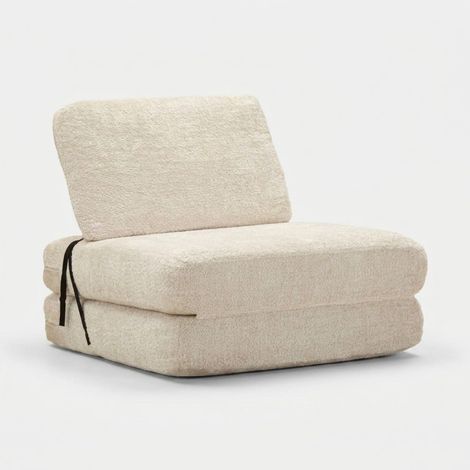Poltrona Letto Bouclé Compressa Bianco Moderna per Salotto Camera (1/5)
