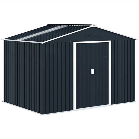 Abri de jardin 5,4 m² acier galvanisé porte coulissante (1/5)