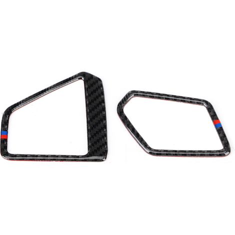 Lot de 2 garnitures aérateurs tableau de bord fibre carbone conduite à gauche rayures rouges et bleues pour Série 3 G20 325 330 335 2019 2020 (1/5)