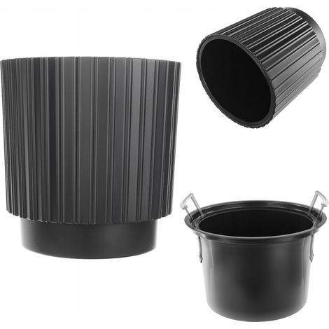 KADAX Blumentopf mit Einsatz, 30 cm, Schwarz
