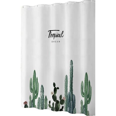 Rideau De Douche - Imprimé Numérique - 180 X 180 Cm - Antigel - Sans Ligne Intérieure - 1 Pièce (1/5)