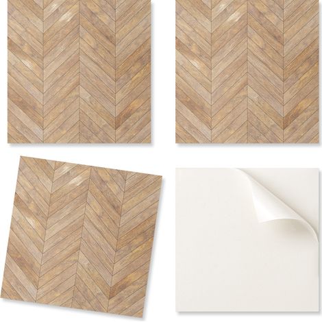 Baldosas decorativas autoadhesivas de vinilo con dise帽o de espiga, 9x30x30 cm.