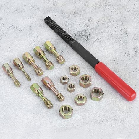 Kit de réparation de filetage universel pour voiture (15 pièces) : tarauds et filières métriques (7 pièces). (1/5)