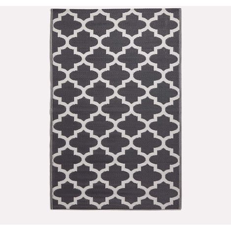 Tapis extérieur terrasse réversible HOMESCAPES Tapis de jardin Nola noir 180x270 cm (1/5)