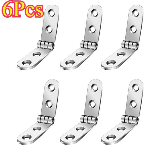 (6 pièces) Charnières à rabat pliables à 180° à visser pour machine à coudre, porte d'armoire, accessoires de quincaillerie pour meubles (1/5)