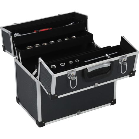 Boîte à outils 38x22,5x34 cm Noir Aluminium CFW85211 (1/5)