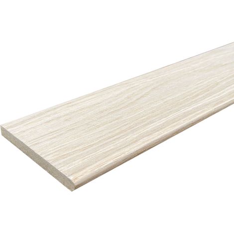 Lot de 10 Plinthes Plaquées Chêne MDF Arrêtes vives, L.2,23 m x l.6,8 cm x Ep.9 mm (1/5)