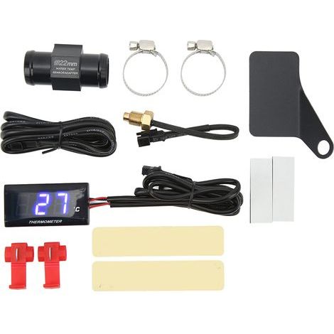 Haofy Thermomètre à Eau pour Moto, Capteur M10, écran LCD, de l'Eau de 32 à 248 °F pour Vélos et Scooters (BLUE). (1/5)