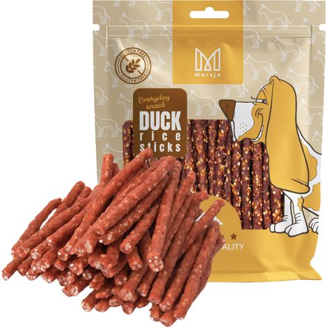 Premio para perros - Mersjo Kabanosy con pato y arroz 500 g