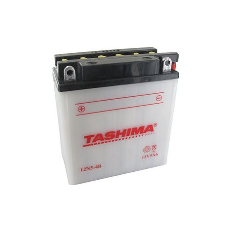 Batteria al Piombo Tashima 12V, 5A. L: 120, P: 60, H: 130mm, + a Sinistra Per Moto. (con Acido Separato) - Batteria da Installare