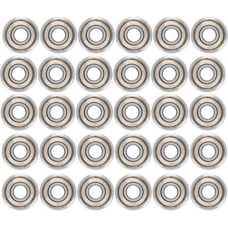 30pcs 608ZZ Roulements à Billes,Métal Double Blindage Roulements Speed Bearings Roulements à Billes de Qualité pour Roller,Skateboard,Longboard,Waveboard/8 x 22 x 7mm (1/5)