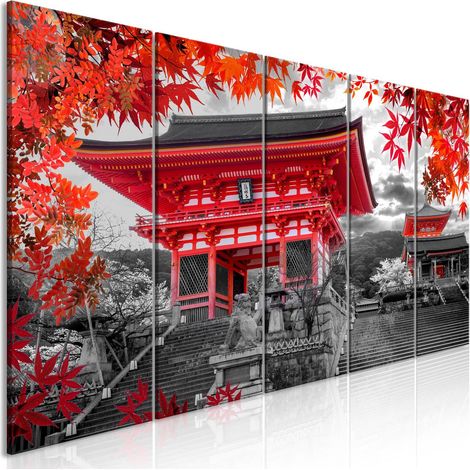 Tableau Kyoto, Japon (5 Parties) Étroit - 225 x 90 cm (1/4)