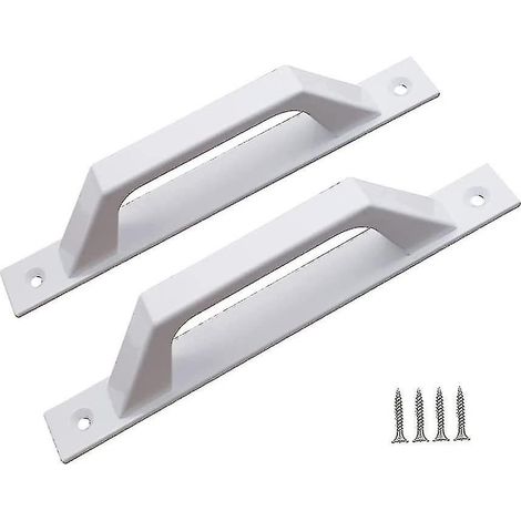 Lot de 2 poignées de porte de jardin en bois noir en forme de D de 200 mm (1/5)