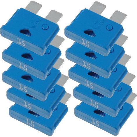 10x Fusibles 15A 19mm UNIVAL