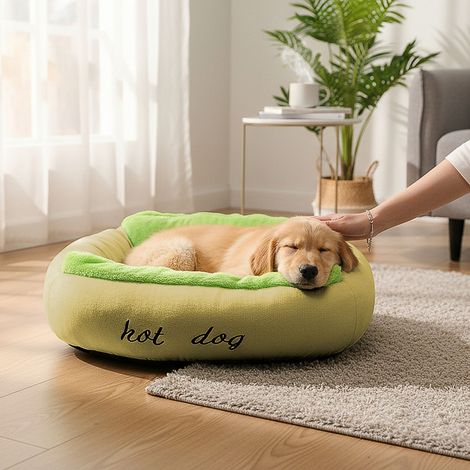 Coussin - THE CONCEPT FACTORY - Hot Dog - Design Ludique - Vert et Jaune (1/5)
