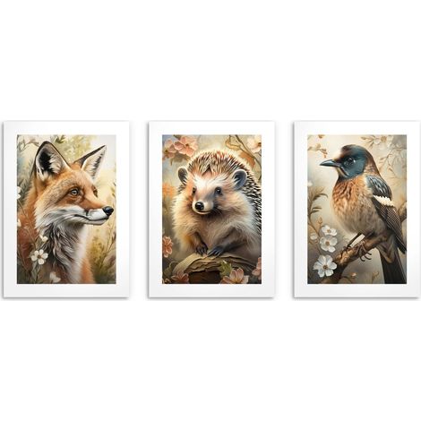 Affiches pour enfants avec des animaux Images pour chambres d'enfants 50x70 (1/5)