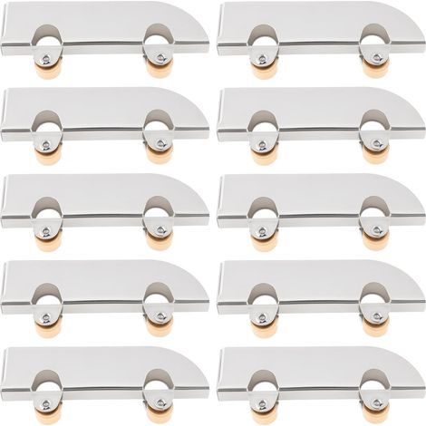 10 Pack Stainless Steel Glass Sliding Door Roller with Copper Wheels for Smooth Sliding (1/5)