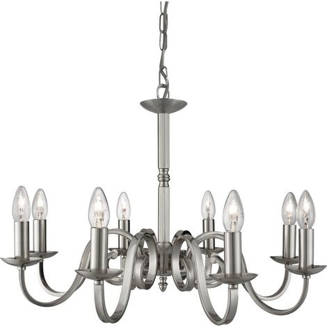 Searchlight Richmond - Lustre à 8 ampoules au fini argent satiné, E14 (1/3)