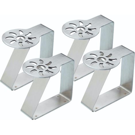 Juego de pinzas para manteles KitchenCraft, diseño sol, acero inoxidable, 4 piezas, plata,6 x 5cm