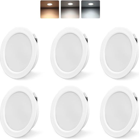 luminaires meuble 230V 3.5W LED IP44 G4 20mm spots encastrables meuble plat 3 températures couleur 3000k/4000k/6000k hotte cuisine spot encastrable salle bain Blanc (1/5)