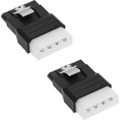 2pcs Adaptateur d'alimentation Molex vers Sata 4 Broches Molex IDE 4 Broches Mâle vers SATA 15 Broches Femelle Adaptateur Convertisseur pour Connecter des Câbles d'alimentation SATA (1/5)