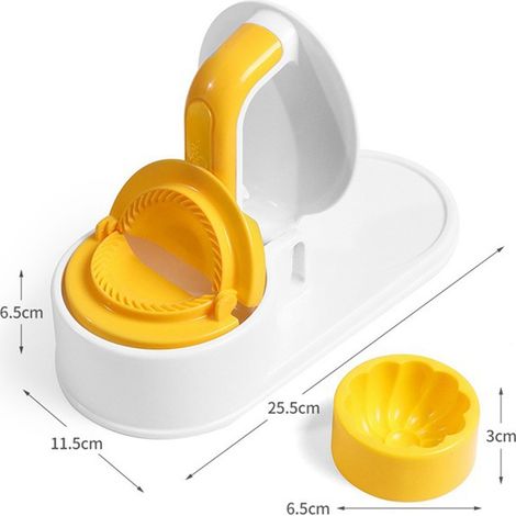 1 set. Colors: White + Yellow. Material: Plastic ravioli mold. Multifunctional DIY ravioli mold. (1/5)