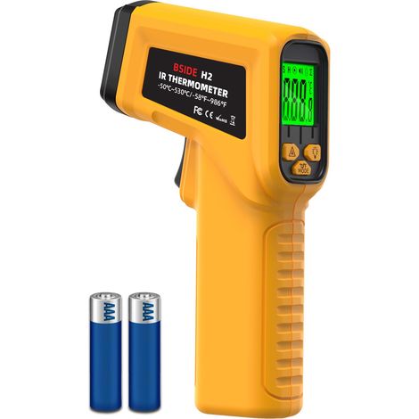 Thermomètre infrarouge, pistolet de température laser avec émissivité réglable pour la cuisson des pizzas, four, cuisine, plaque de cuisson, moteur, gril, CVC, mesure de -58℉ à 986℉ (1/5)