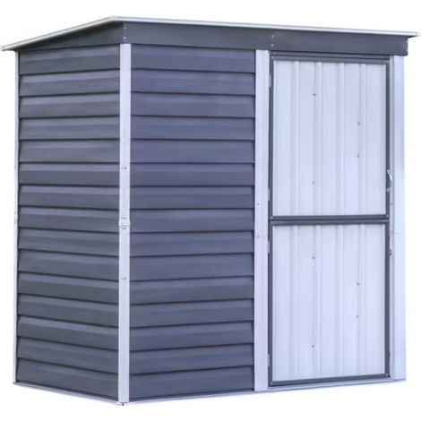 Abri métal toit 1 pente anthracite et crème, 2,35 m2, hauteur de 175,5 cm (1/4)