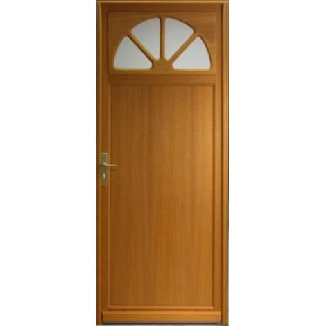 Gd Menuiseries – Porte de service bois vitrée 200 x 80 cm – Ouverture à droite – Pour intérieur et extérieur – Qualité supérieure et durabilité (1/4)