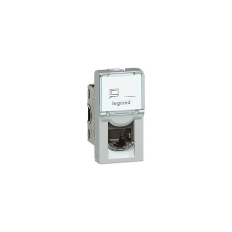 Prise RJ45 catégorie 6 FTP Mosaic 1 module alu LEGRAND 079462