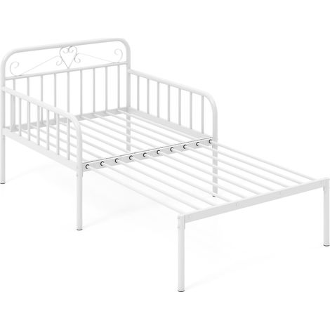COSTWAY Metal Daybed Extendable Daybed to Single Size Bed Sofa Bed-White (1/5)