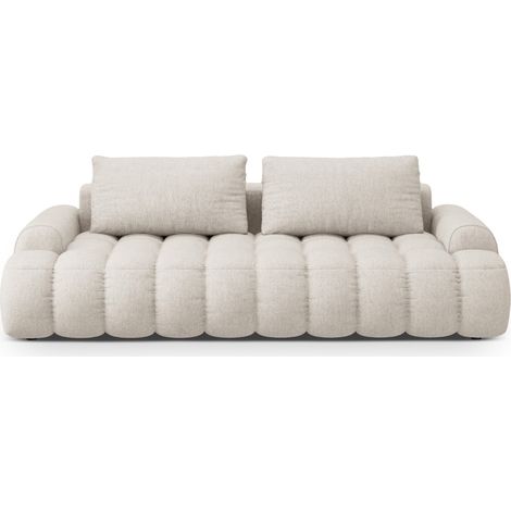 Canapé convertible + box 4 places tissu structurel beige (1/5)