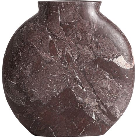 Vase en marbre marron contemporain - marron marbré (1/2)