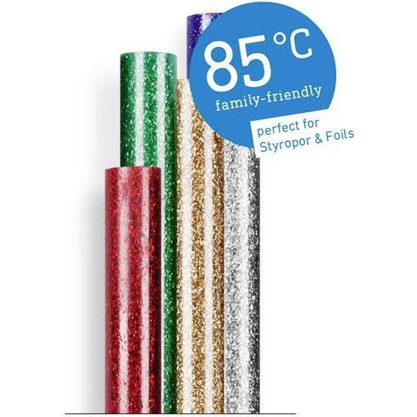 Steinel Bâtons de colle 7 mm 150 mm multicolore, effet scintillant, or, argent, rouge, vert, bleu 96