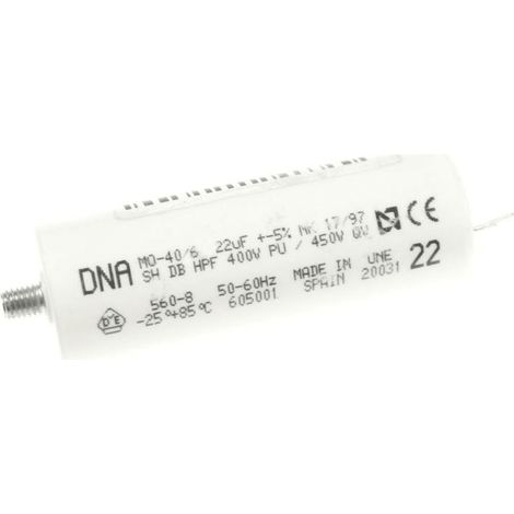 CONDENSATEUR PERMANENT 22 MF 450V POUR LAVE LINGE GORENJE - 58010219
