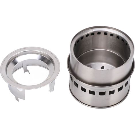 Poêle de Camping Pliable en Acier Inoxydable, Brûleur à Bois Portable pour Pique-nique (1/5)