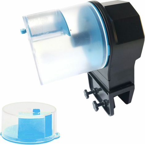 Mangeoire automatique pour aquarium, distributeur de minuterie intelligent, mangeoire a poisson de grande capacite pour aquariums de petits poissons et de tortues, modele: bleu modele:Bleu (1/5)