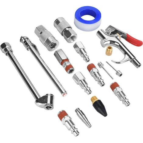 Raccords de Compresseur d'Air, 20pcs Kit pour d'Air Soufflette Pneumatique Cheval Accessoire Ensemble - (1/5)