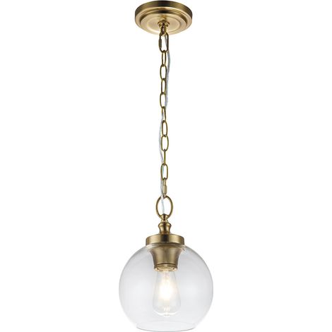 Elstead Feiss Tabby Plafoniera a Sospensione Cupola in Ottone Brunito (1/5)