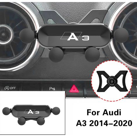 Support magnétique pour voiture compatible avec Audi A3 S3 8V 2014-2020, fixation par clip sur grille d'aération, support de navigation par gravité. (1/5)