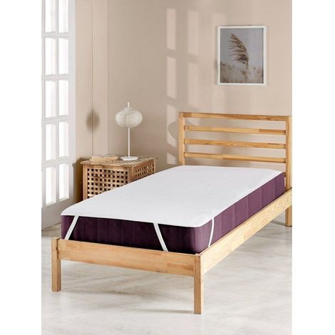 Protector de colchón - Mansion - Para cama individual - 90 x 200 cm - 100 % Algodón - Blanco (1/5)