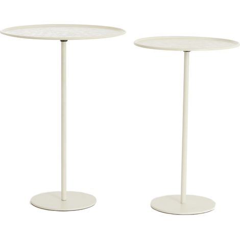 Light & Living Beistelltischset LIA in mattem Creme – Ø32x51 +