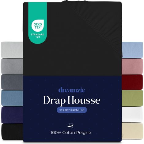Drap Housse - 70x160cm - 100% Coton Peigné - Jersey (1/5)