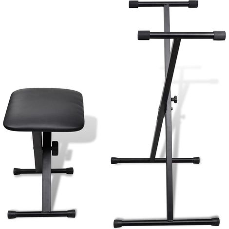 INLIFE Ensemble de tabouret et support réglable de piano (1/5)